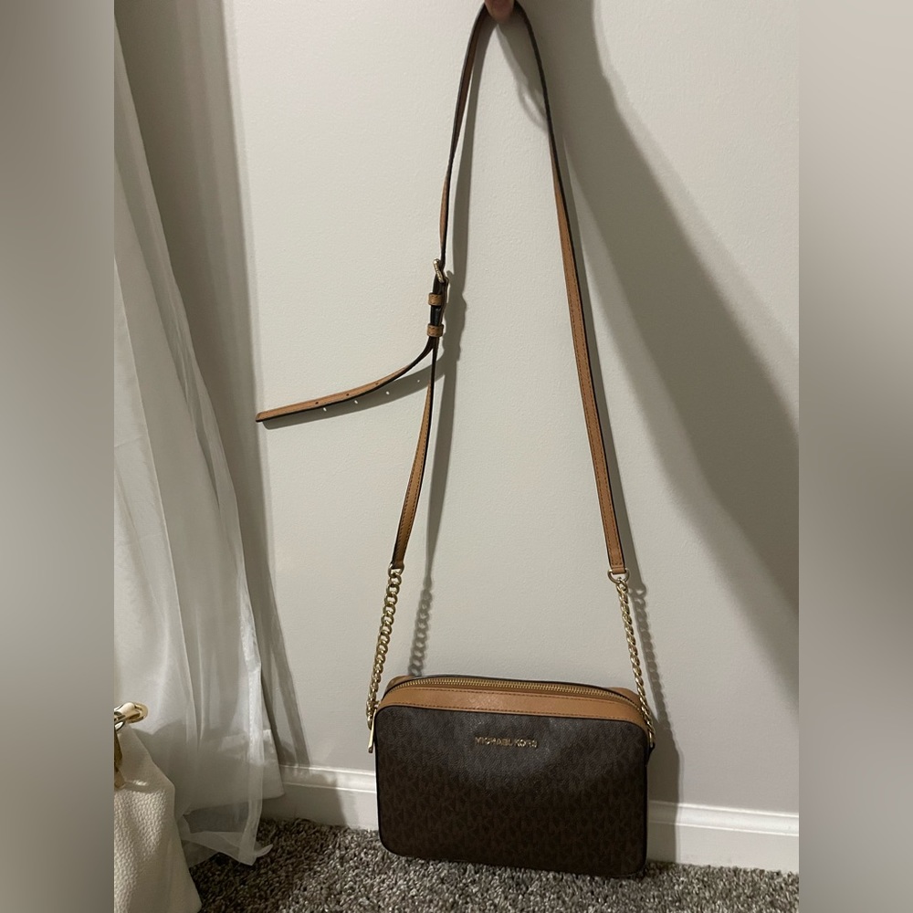 Michael Kors east west pvc signature xbody crossbody shoulder hand bag purse